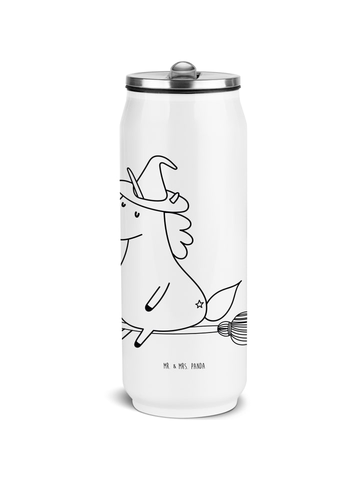 

Mr. & Mrs. Panda Бутылка для напитков из нержавеющей стали с изображением единорога и ведьмы, без надписи, белого цвета