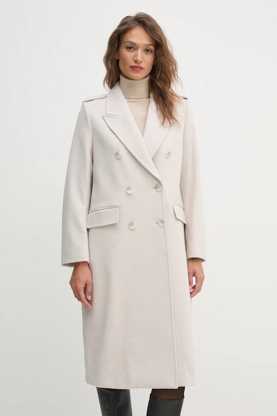 

Шерстяное пальто Sisley, бежевый