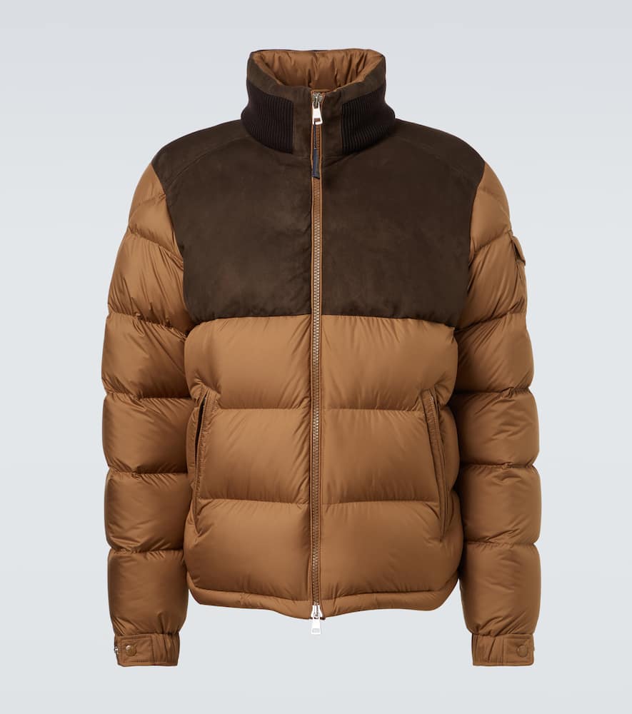 

Куртка пуховая Cheverny с отделкой из замши Moncler, Brown