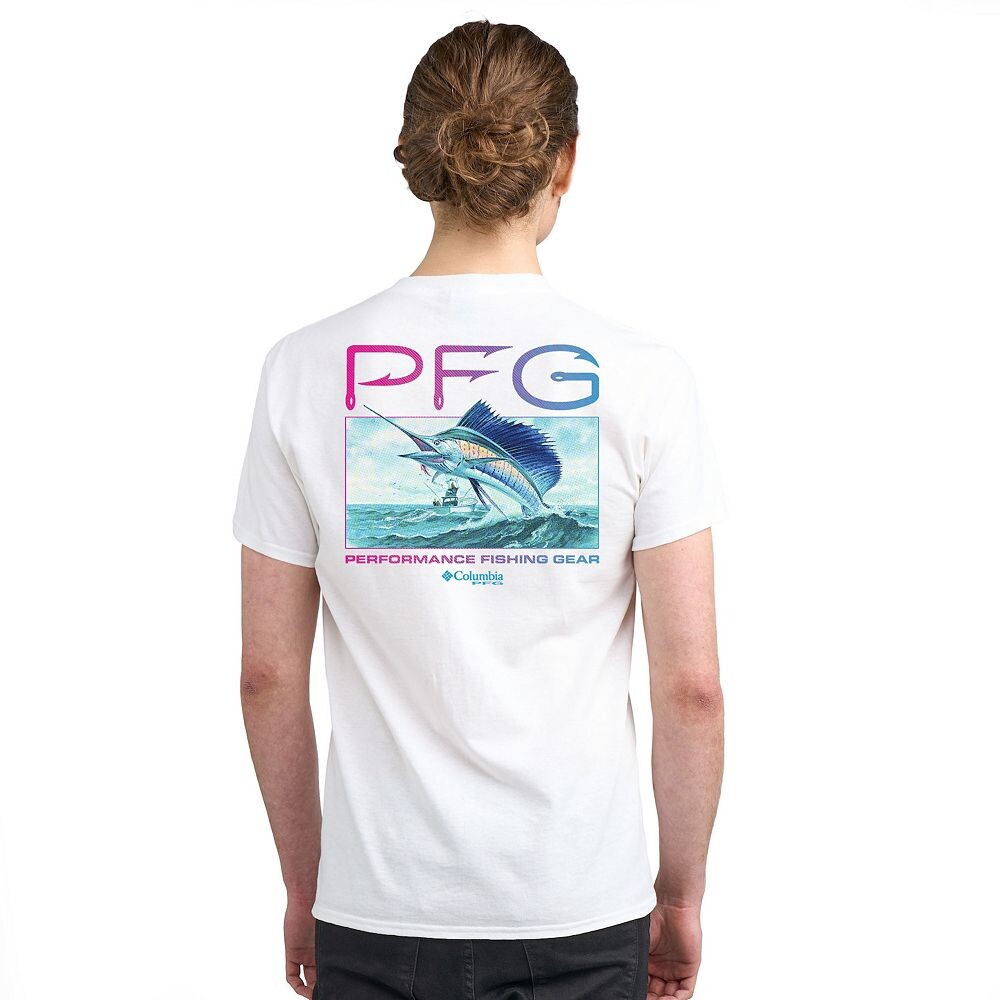 

Мужская футболка с короткими рукавами и рисунком Columbia PFG, цвет New White