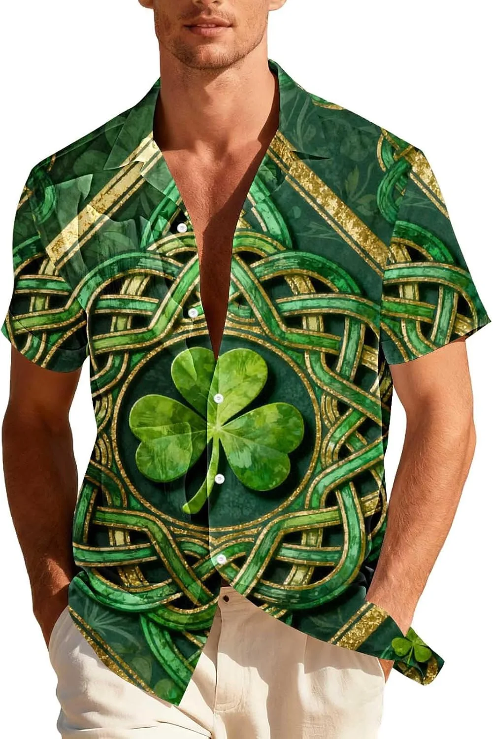 

Футболка мужская St. Patrick's Day с принтом Shamrock, короткий рукав SHOPESSA