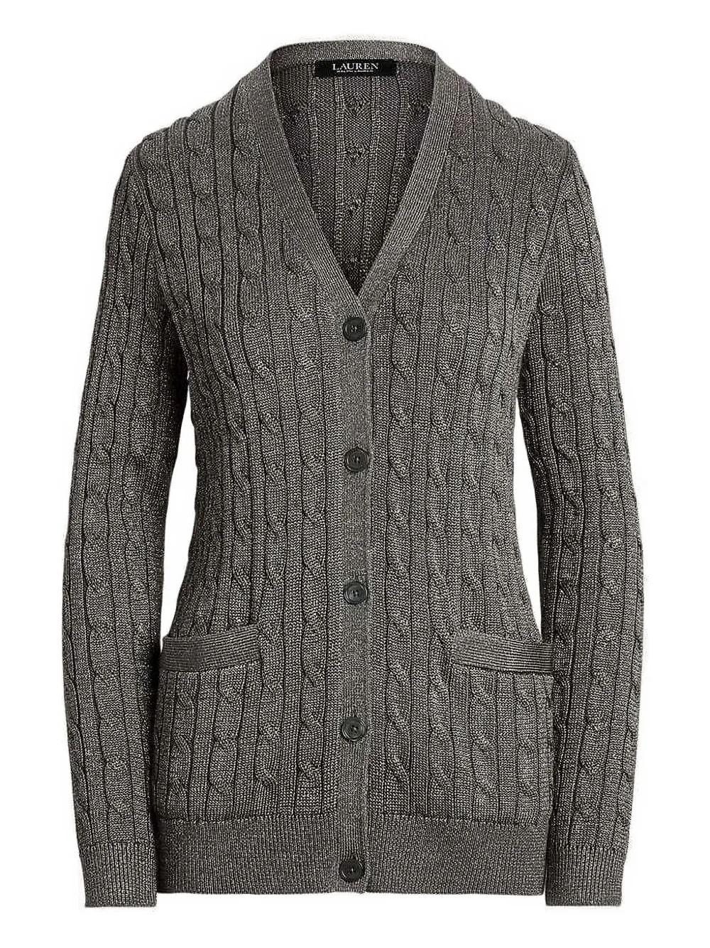 

Вязаный кардиган на пуговицах Lauren Ralph Lauren, серый