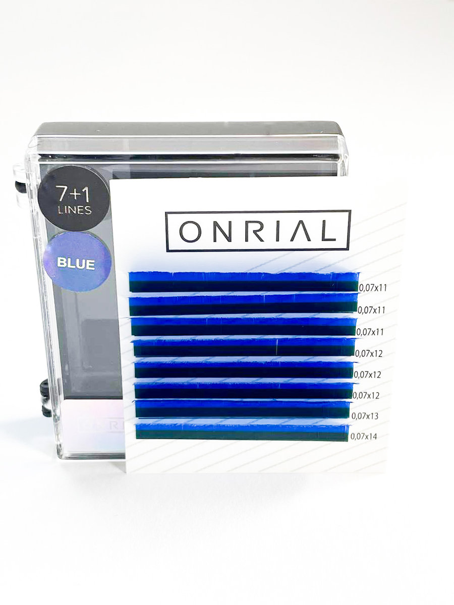 

Цветные ресницы микс С 0,07 мм 11-14 Синий ONRIAL inna