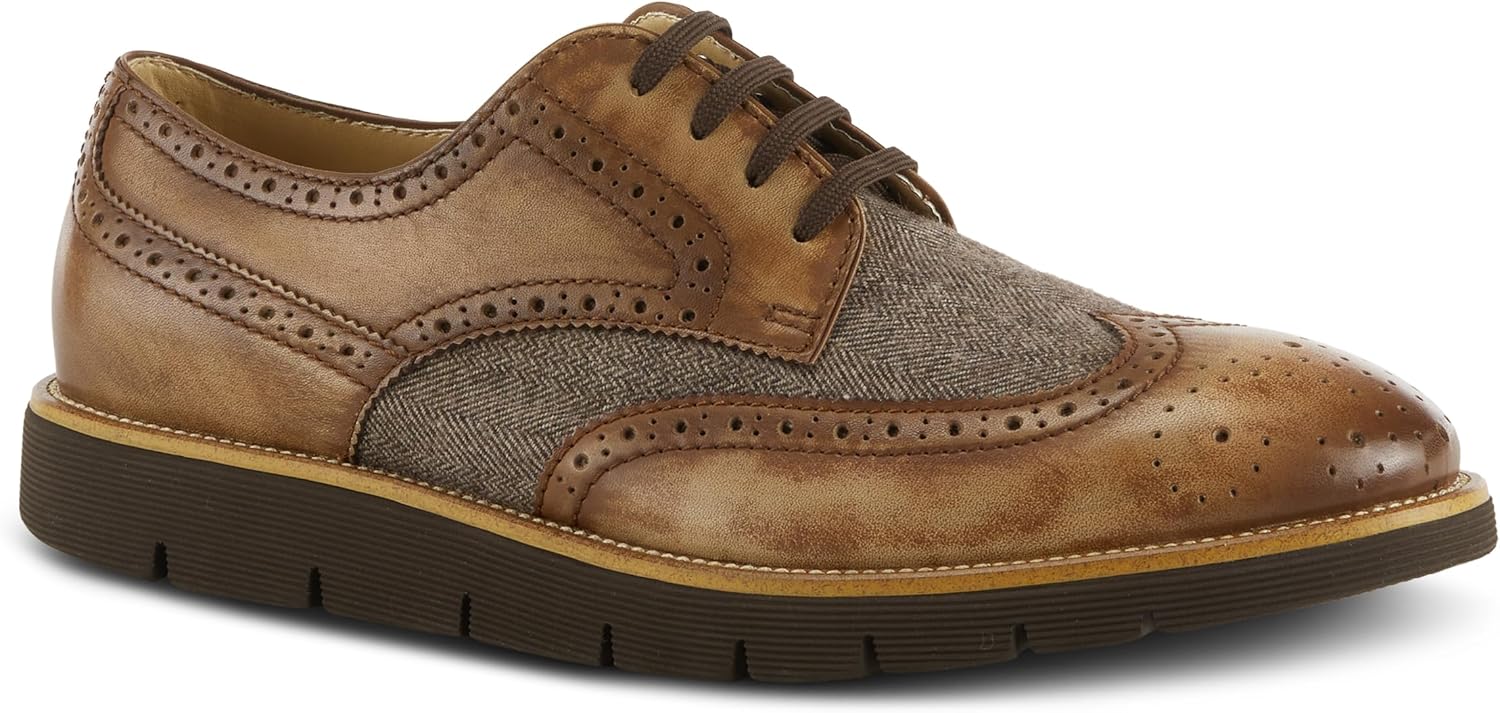 Мужские оксфорды Spring Step L'Artiste Beaufort - кожаные туфли на шнуровке - мужская обувь для повседневных прогулок на улице, Camel — фото 2