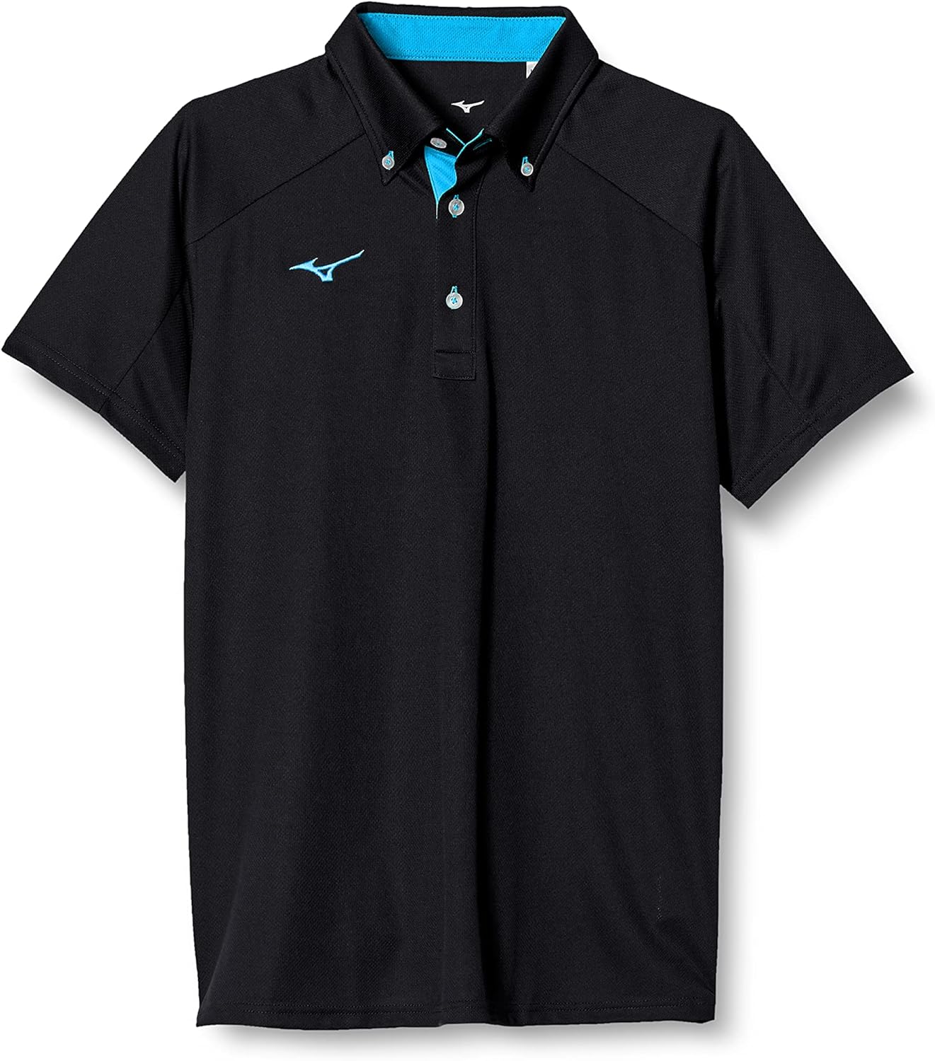 

Поло MIZUNO Training Wear, на пуговицах, с коротким рукавом, влагоотводящая, быстросохнущая, унисекс, для взрослых, черный/синий
