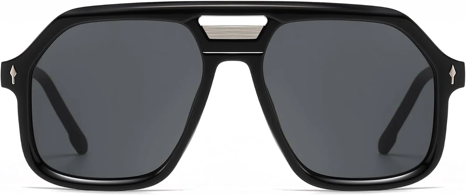 

Модные солнцезащитные очки-авиаторы VANLINKER большого размера в стиле ретро-винтаж для женщин и мужчин, дизайнерская модель VL9937, Black Frame Grey Lens