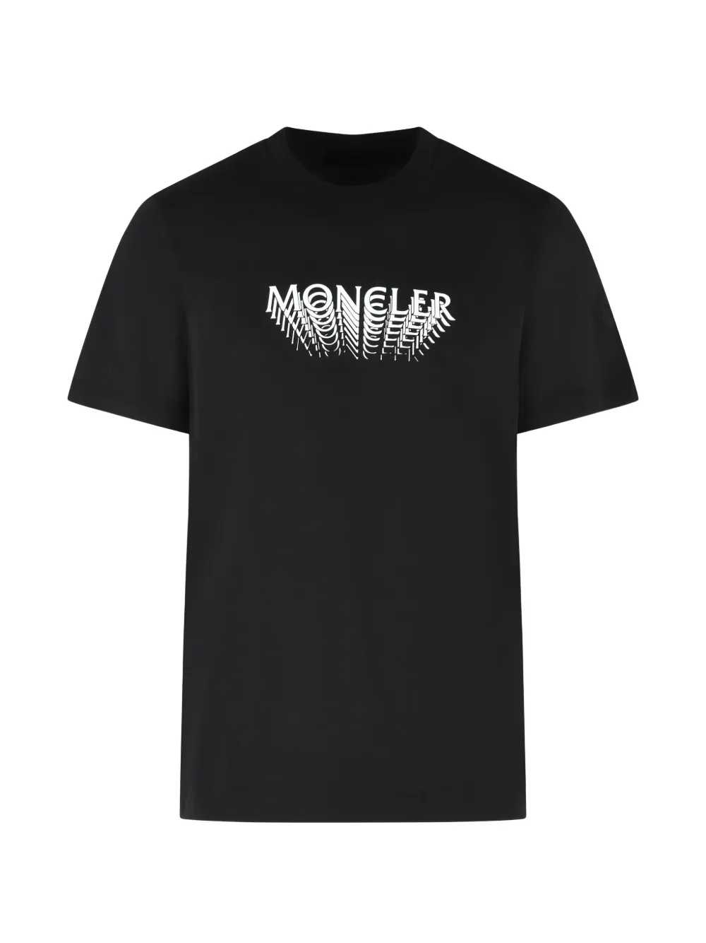 

Ребристая футболка с логотипом Moncler, черный