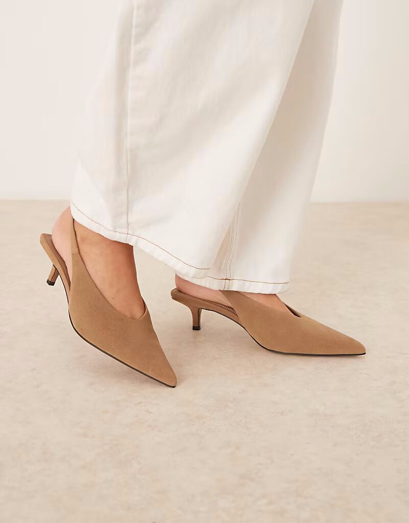 Туфли ASOS DESIGN Sydney на каблуке-рюмочке из серо-коричневой замши
