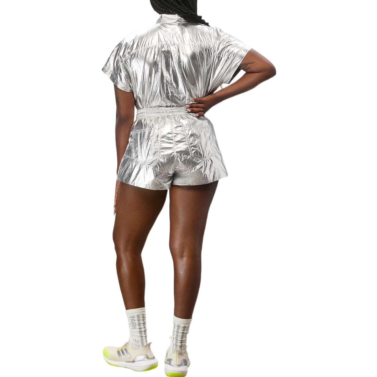 Рубашка Adidas Ivy Park Metallic Plus Size Silver Metallic Adidas Originals — фото 4