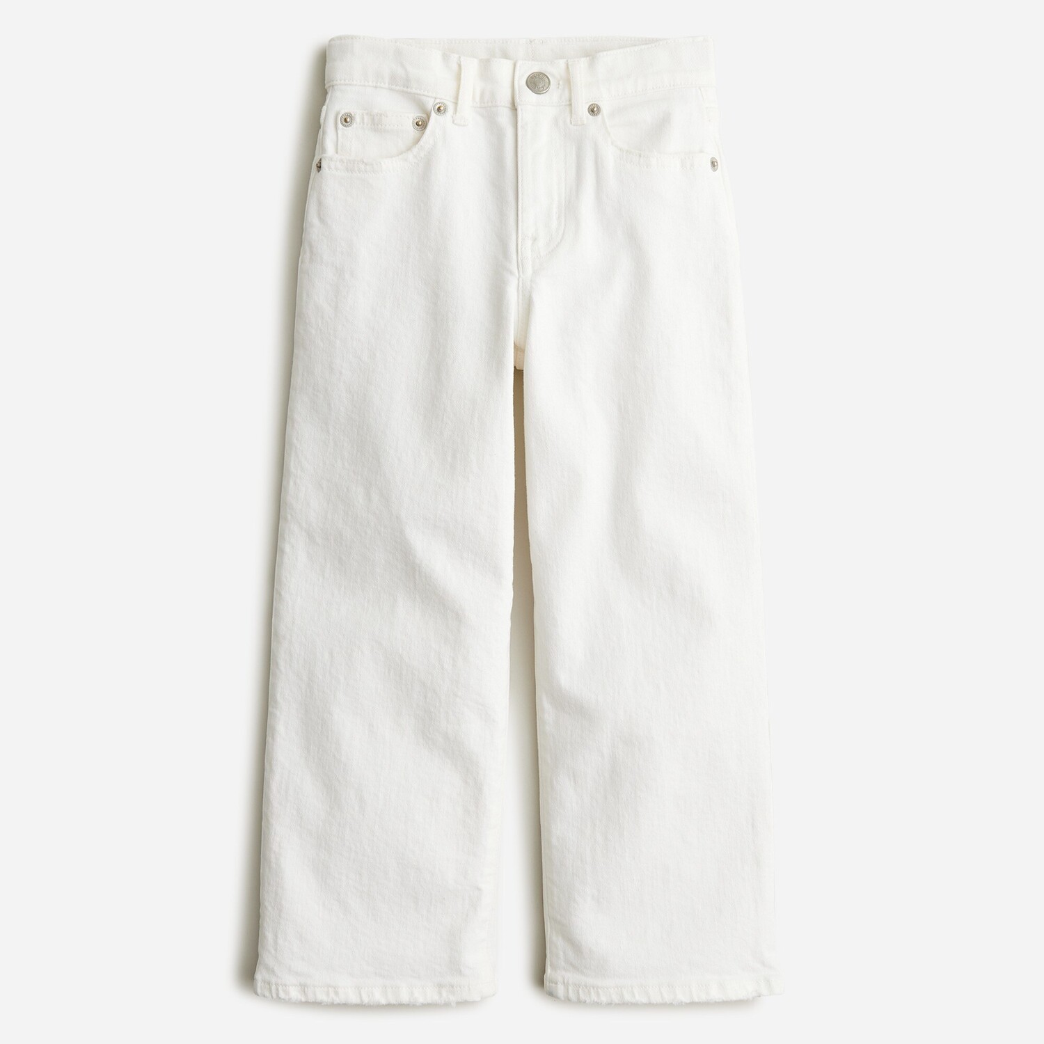 

Узкие широкие джинсы для девочек белого цвета J.Crew, белый