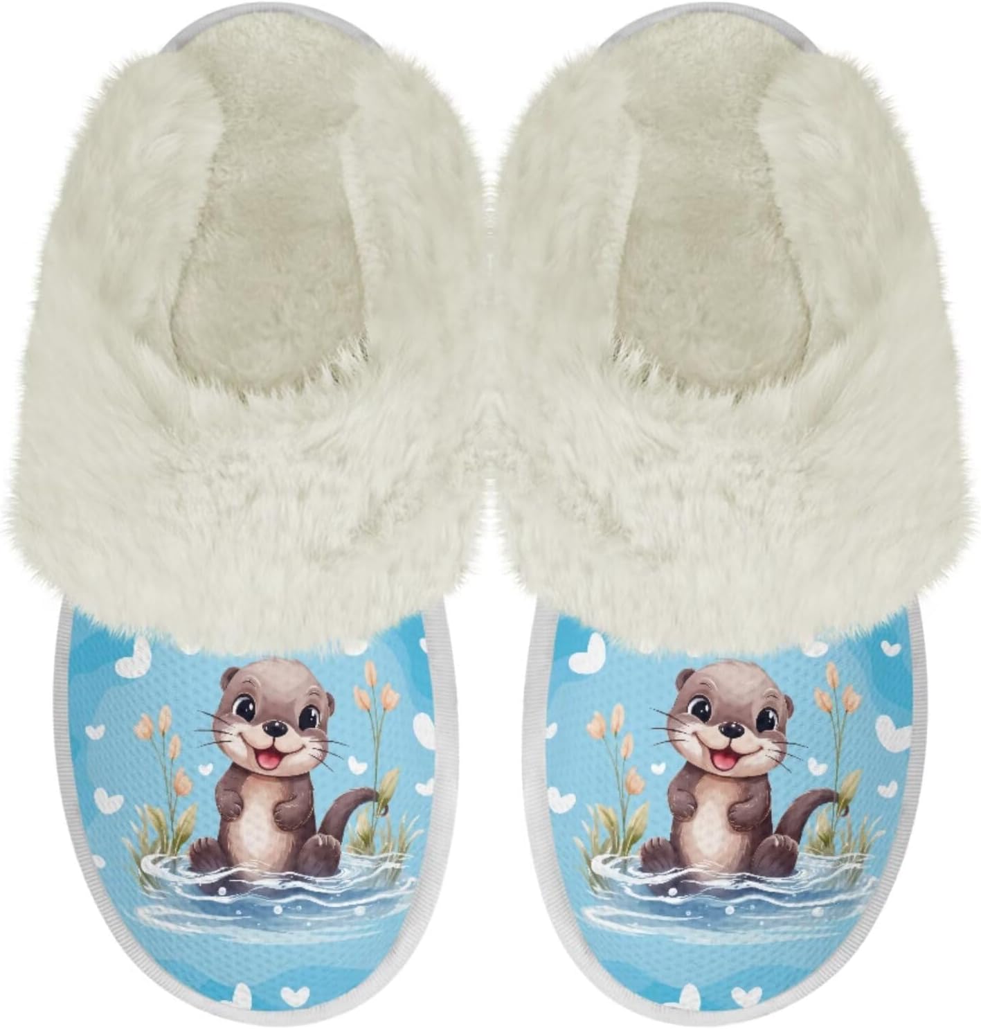 

Женские и мужские тапочки для дома, уютные пушистые тапочки с мемори-фоамом, повседневные домашние тапочки на мягкой подошве Chririnla, Cartoon Otter