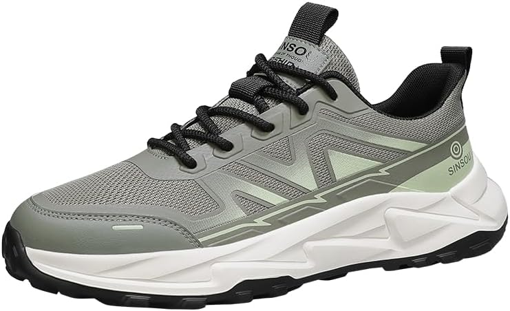 

Мужские повседневные дышащие кроссовки из сетки, круглый носок, толстая подошва, противоскользящие, на шнуровке Igzbibg, зеленый