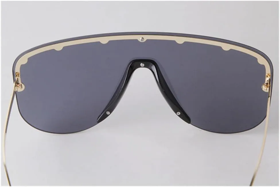 

Женские солнцезащитные очки большого размера с заклепками, линзы в крупной оправе, мужские солнцезащитные очки с защитой от УФ-излучения UV400 MTZJH, C2 Yellow