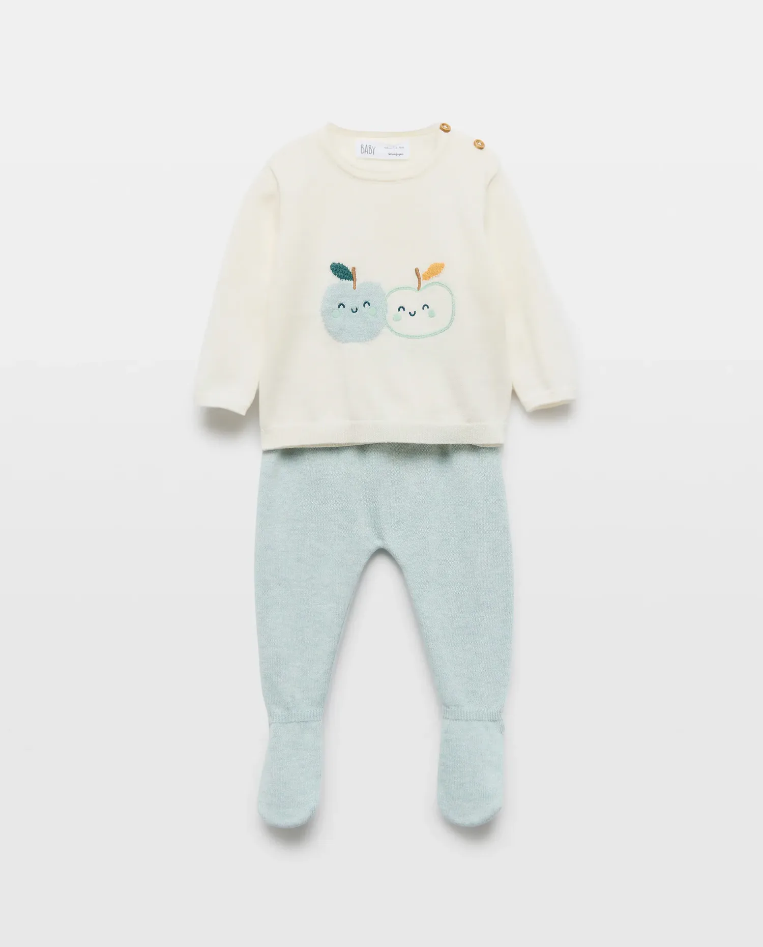 Набор из 2 частей из тонкой детской вязки Baby El Corte Inglés, зеленый