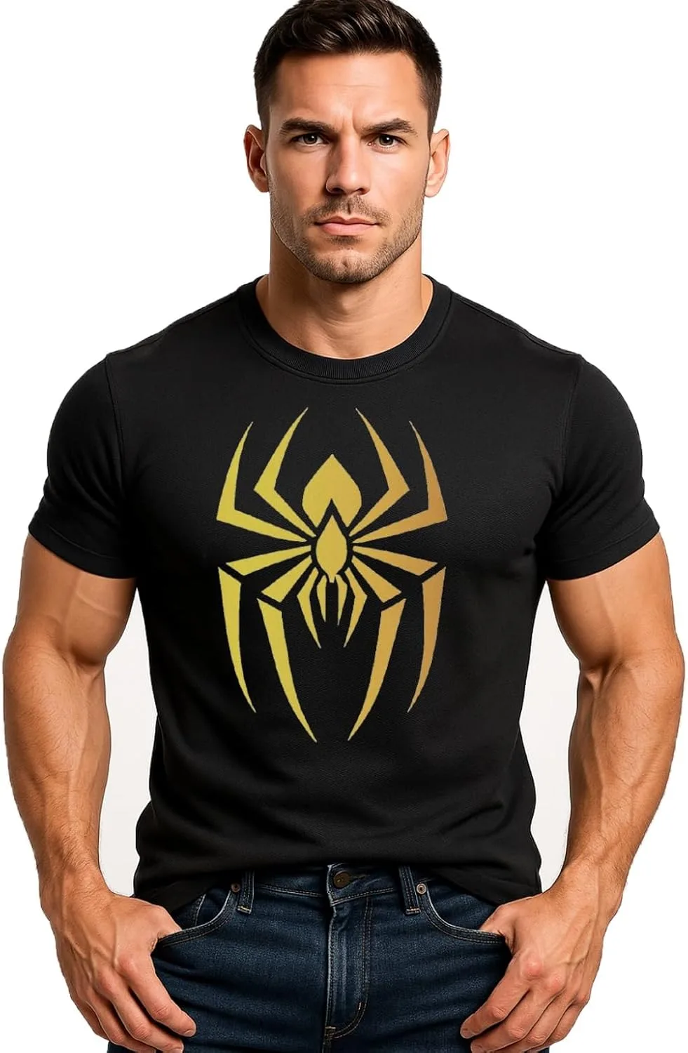

Мужская компрессионная футболка для спортзала — Athletic Fitness Superhero Tee с пауком EDENESSENCEEXOTICA