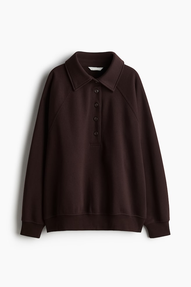 

Толстовка-Поло оверсайз H&M, коричневый