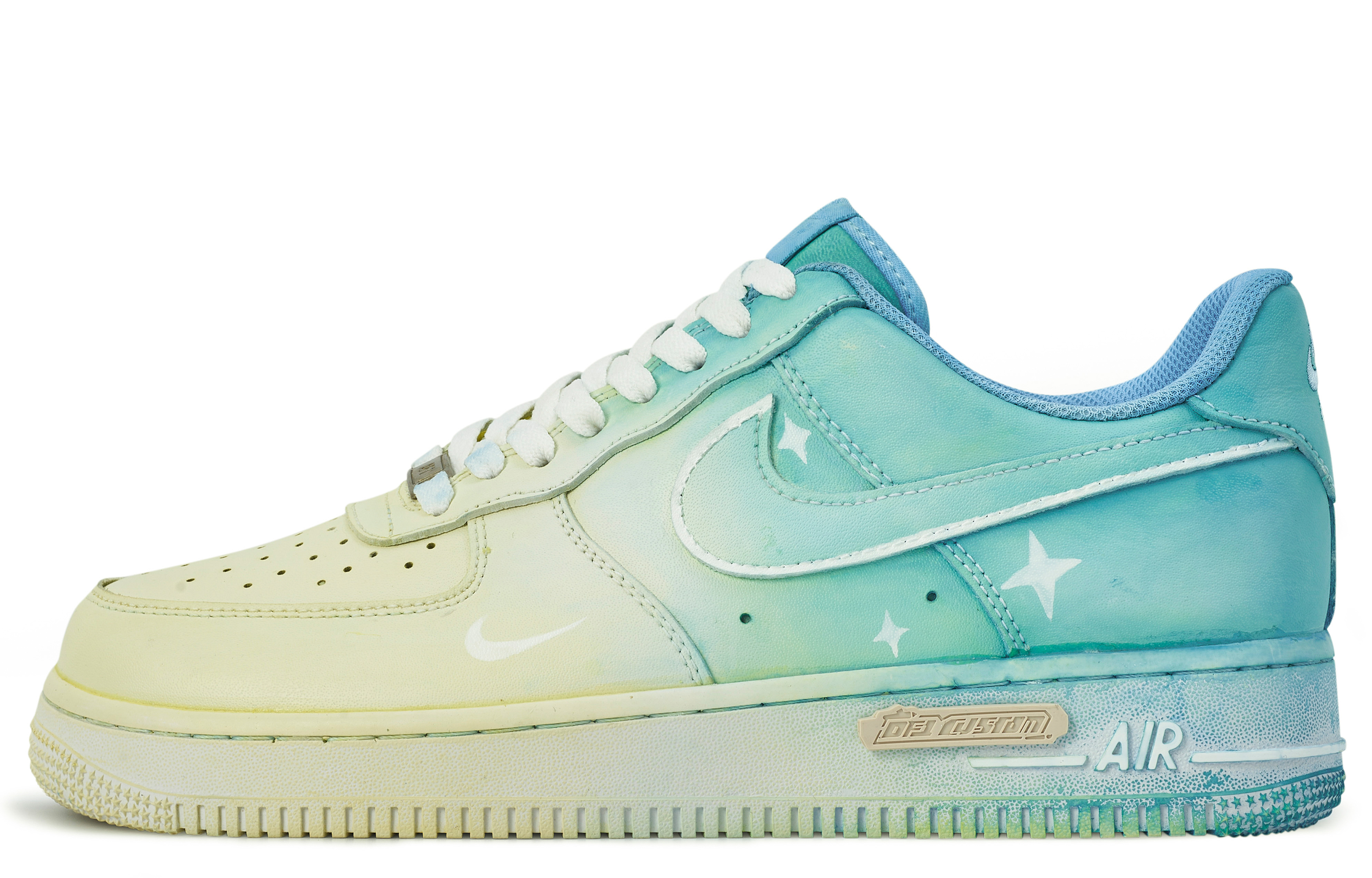 

Кроссовки Nike Air Force 1 Skateboarding Shoes Women's Low-top Blue/yellow/white, голубой, Синий, Кроссовки Nike Air Force 1 Skateboarding Shoes Women's Low-top Blue/yellow/white, голубой