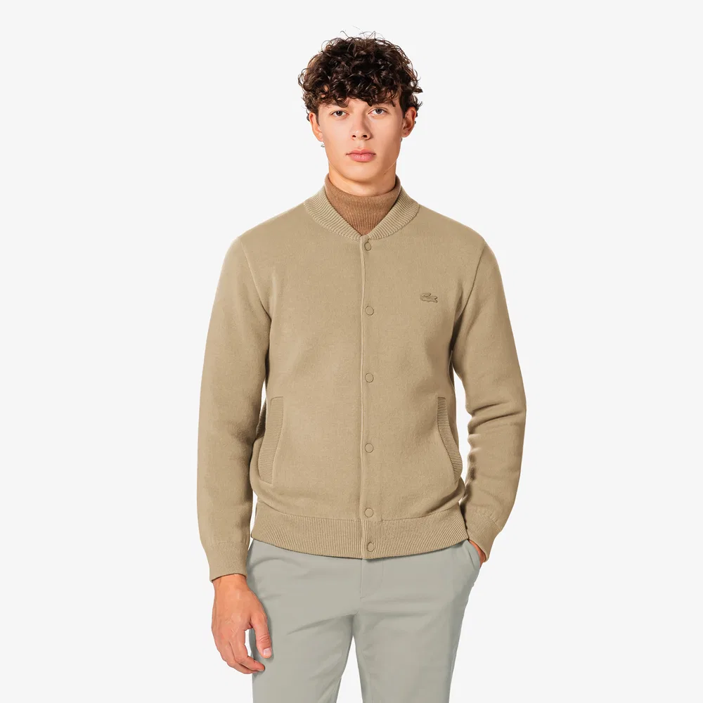 Мужской двусторонний кардиган-стадион, бежевый, от Lacoste — фото 4