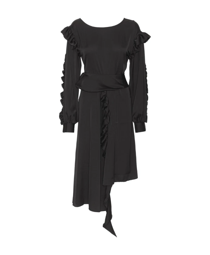 

Черное атласное платье в стиле Антуанетты Remain Birger Christensen, черный