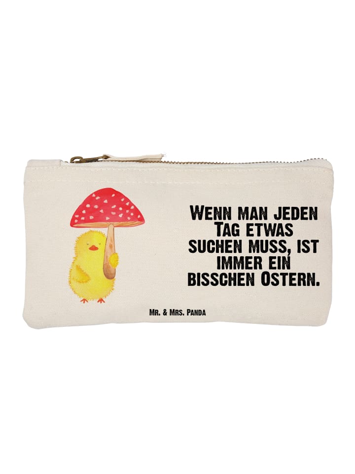 

Mr. & Mrs. Panda Белая тканевая сумка с изображением цыпленка и мухоморника и надписью
