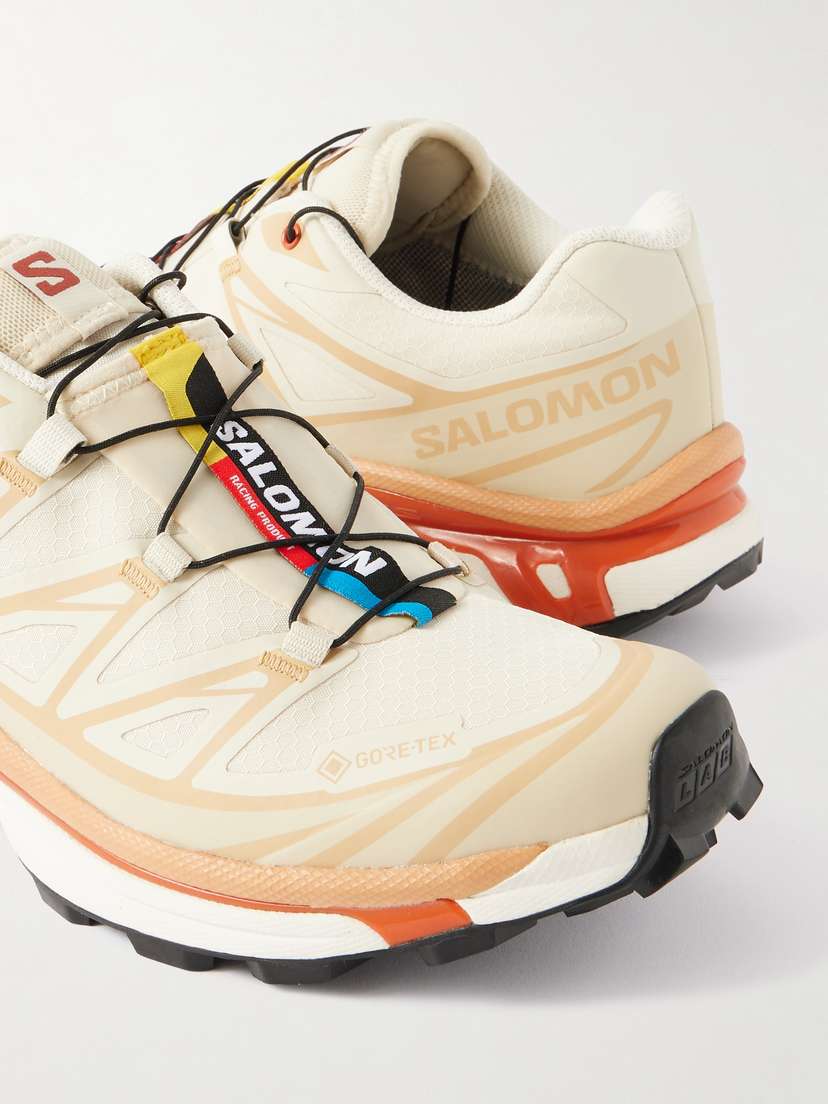 Кроссовки с сетчатой вставкой Gore-Tex XT-6 с отделкой из термопластичного полиуретана Salomon, бежевый — фото 4