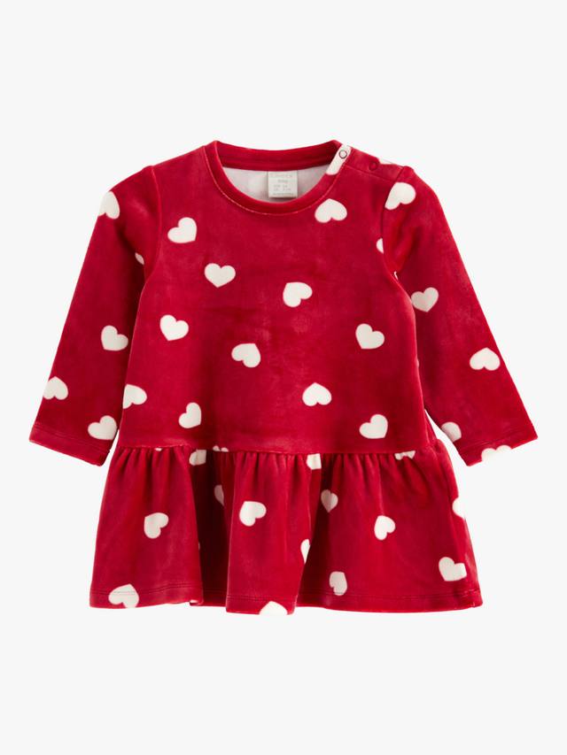 

Детское велюровое платье в виде сердечек Lindex, цвет Dark Dusty Red