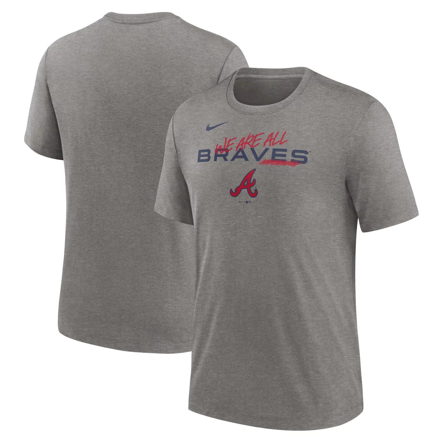 

Мужская футболка Heather Charcoal Atlanta Braves We Are All Tri-Blend Nike, Серый, Мужская футболка Heather Charcoal Atlanta Braves We Are All Tri-Blend Nike