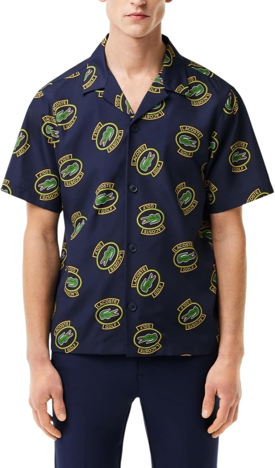 

Lacoste мужская спортивная футболка Regular Hawaii Fit с защитой от ультрафиолета для гольфа, Navy Blue/Pineapple/Black, Черный, Lacoste мужская спортивная футболка Regular Hawaii Fit с защитой от ультрафиолета для гольфа, Navy Blue/Pineapple/Black