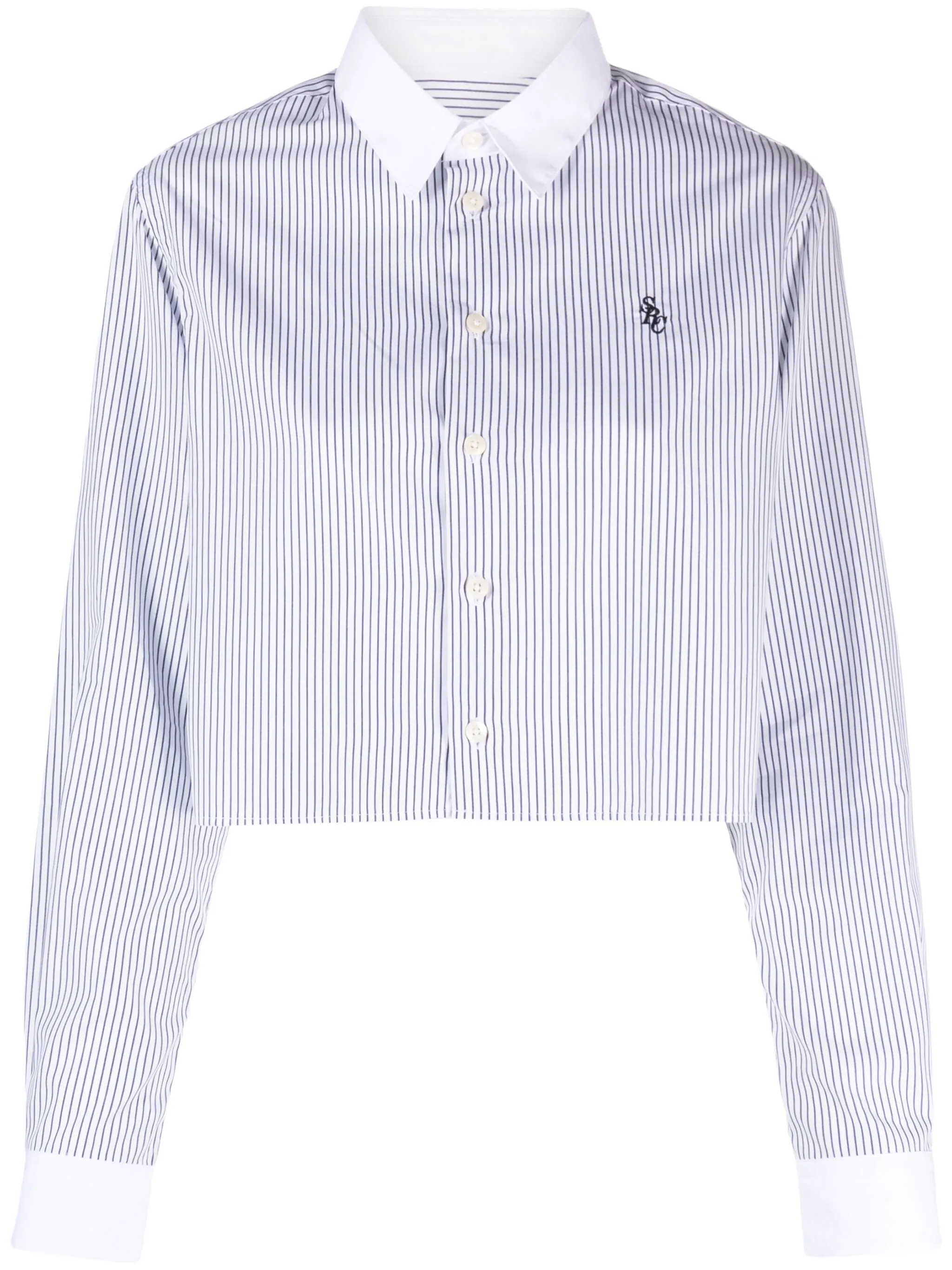 

Укороченная рубашка в полоску Sporty & Rich, белый