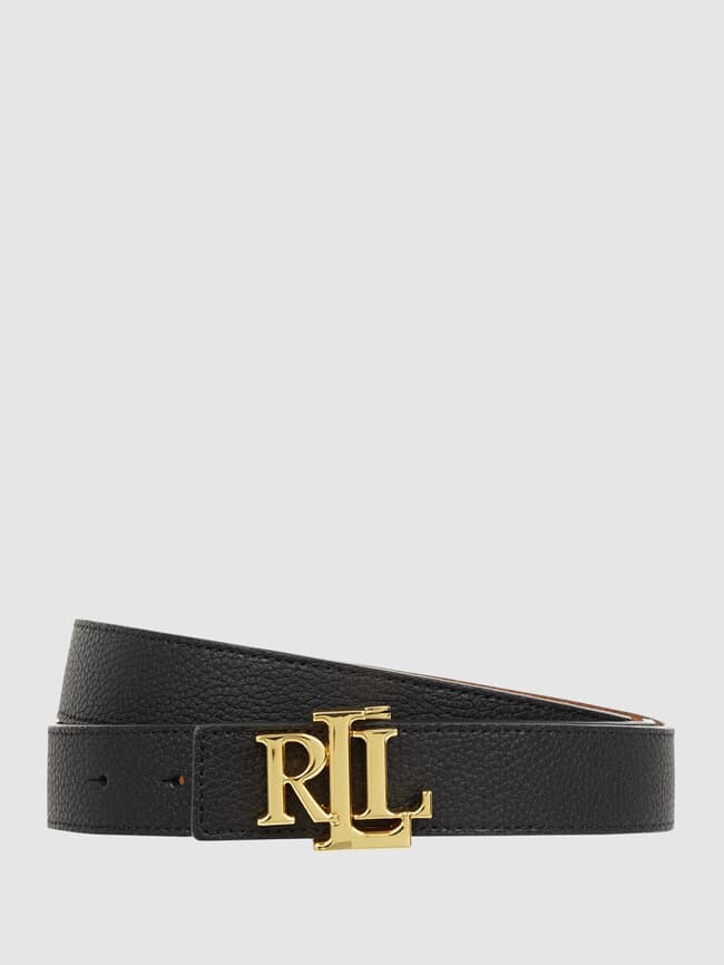 

Двусторонний кожаный ремень Lauren Ralph Lauren с логотипом, черный
