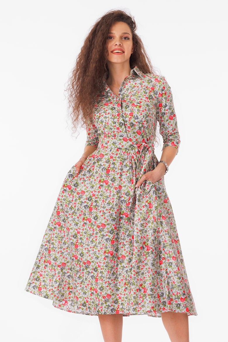 

Платье-Рубашка с вырезом и поясом Camissi, зеленый
