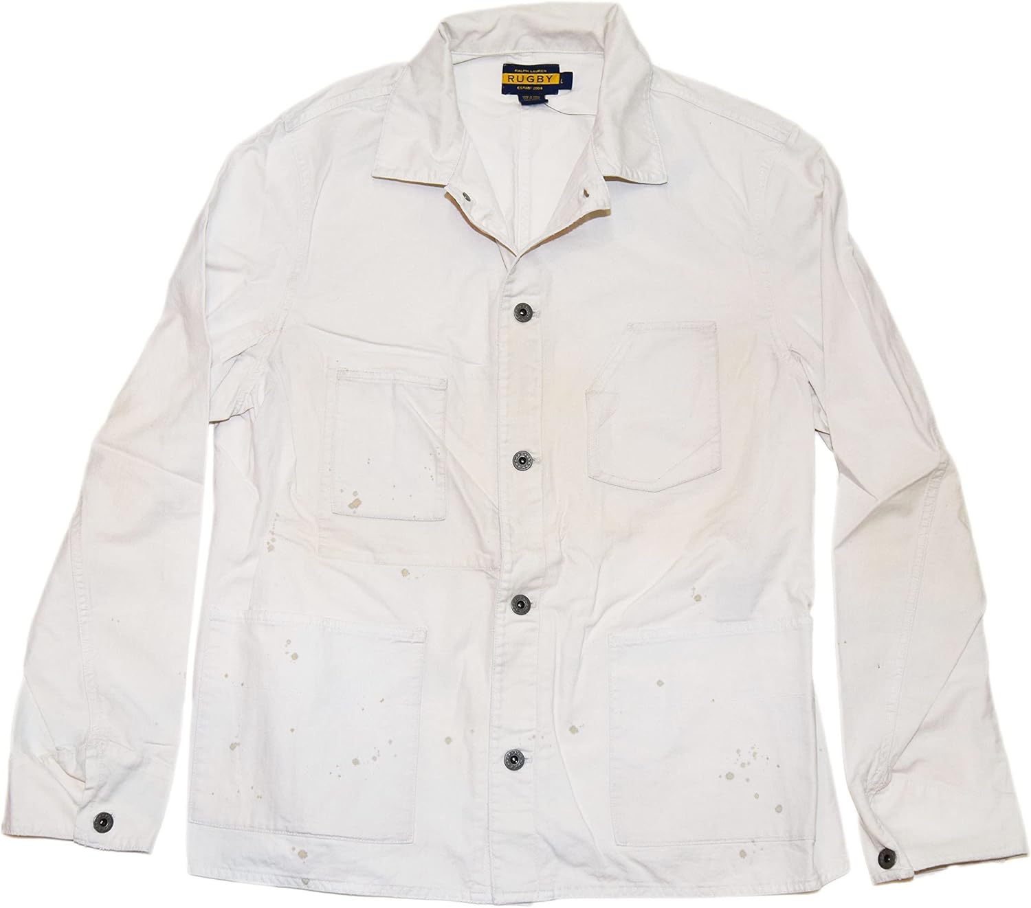 

Ralph Lauren Rugby мужская винтажная потертая куртка-пиджак в цвете cream white, Beige Ivory