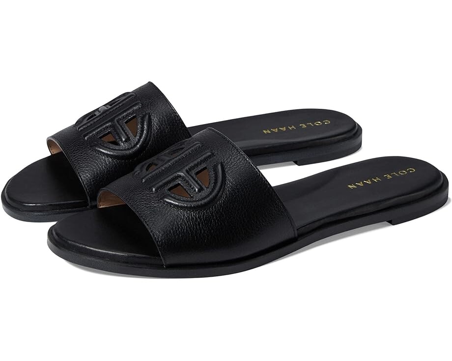 

Сандалии Cole Haan Flynn Logo Slide Sandal, черная кожа