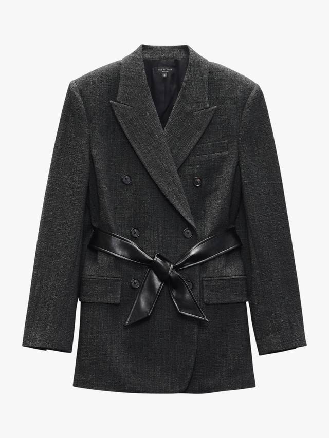 

Блейзер из вирджинии с поясом rag & bone, черный