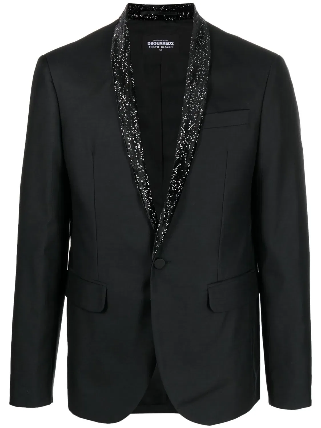 Однобортный пиджак с эффектом металлик DSQUARED2
