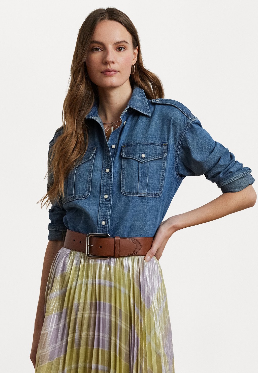 

Блузка на пуговицах RODIEL RELAXED FIT DENIM SHIRT Lauren Ralph Lauren, синий
