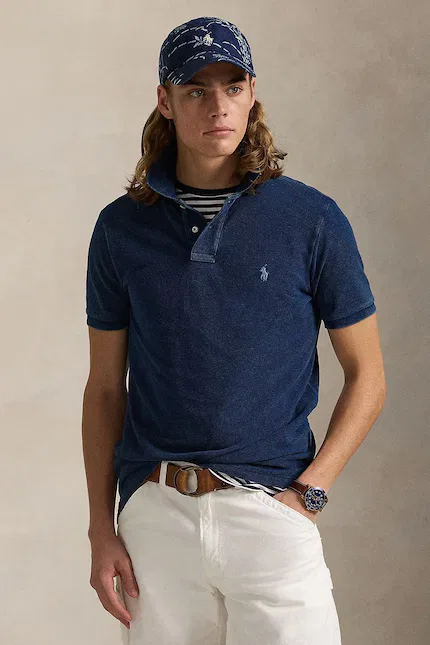 Поло хлопок Polo Polo Ralph Lauren, синий