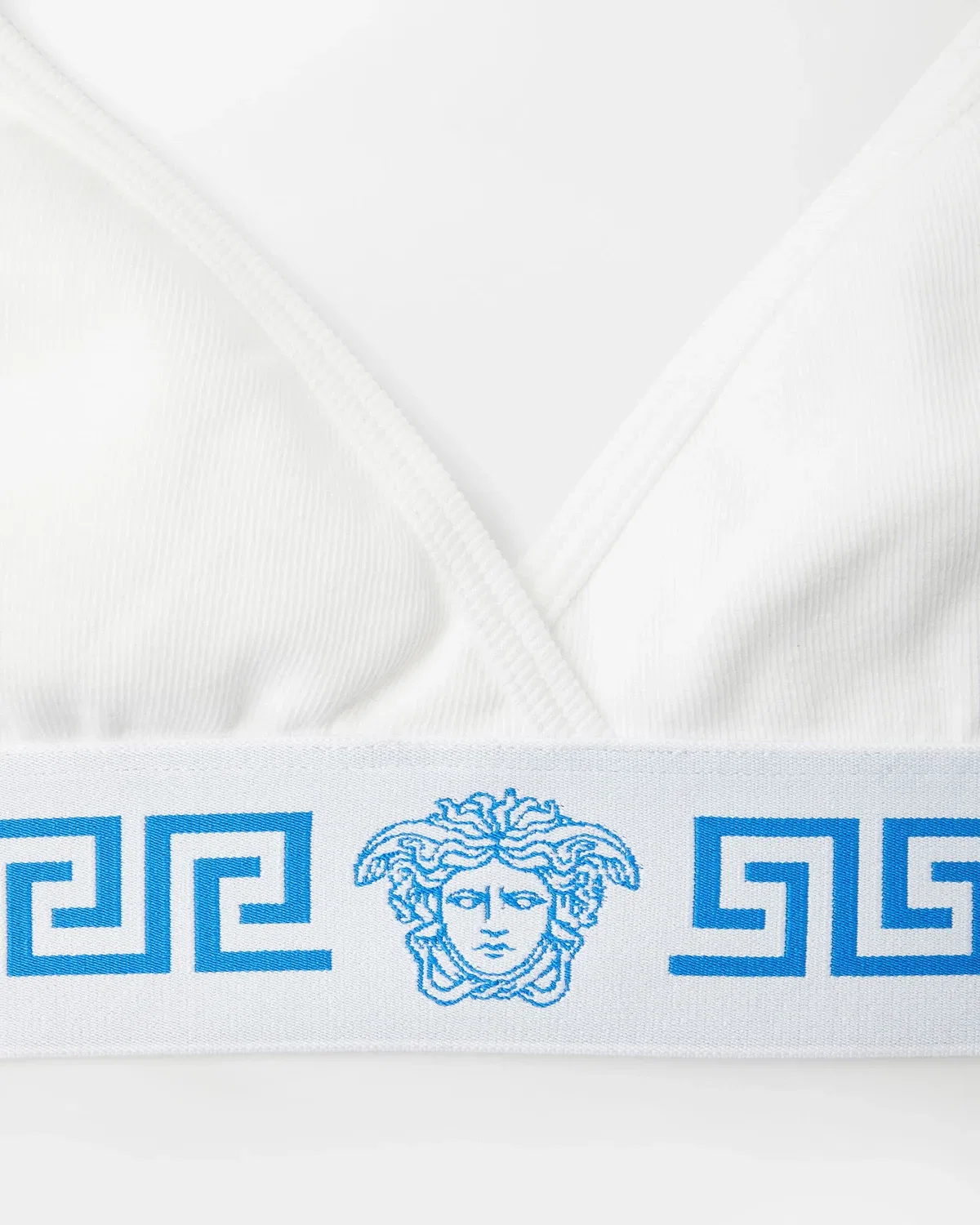 Бралетт из хлопкового джерси в рубчик Versace, белый — фото 2