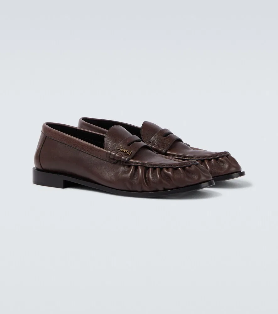 Лоферы Le Loafer из мягкой кожи Saint Laurent, коричневый
