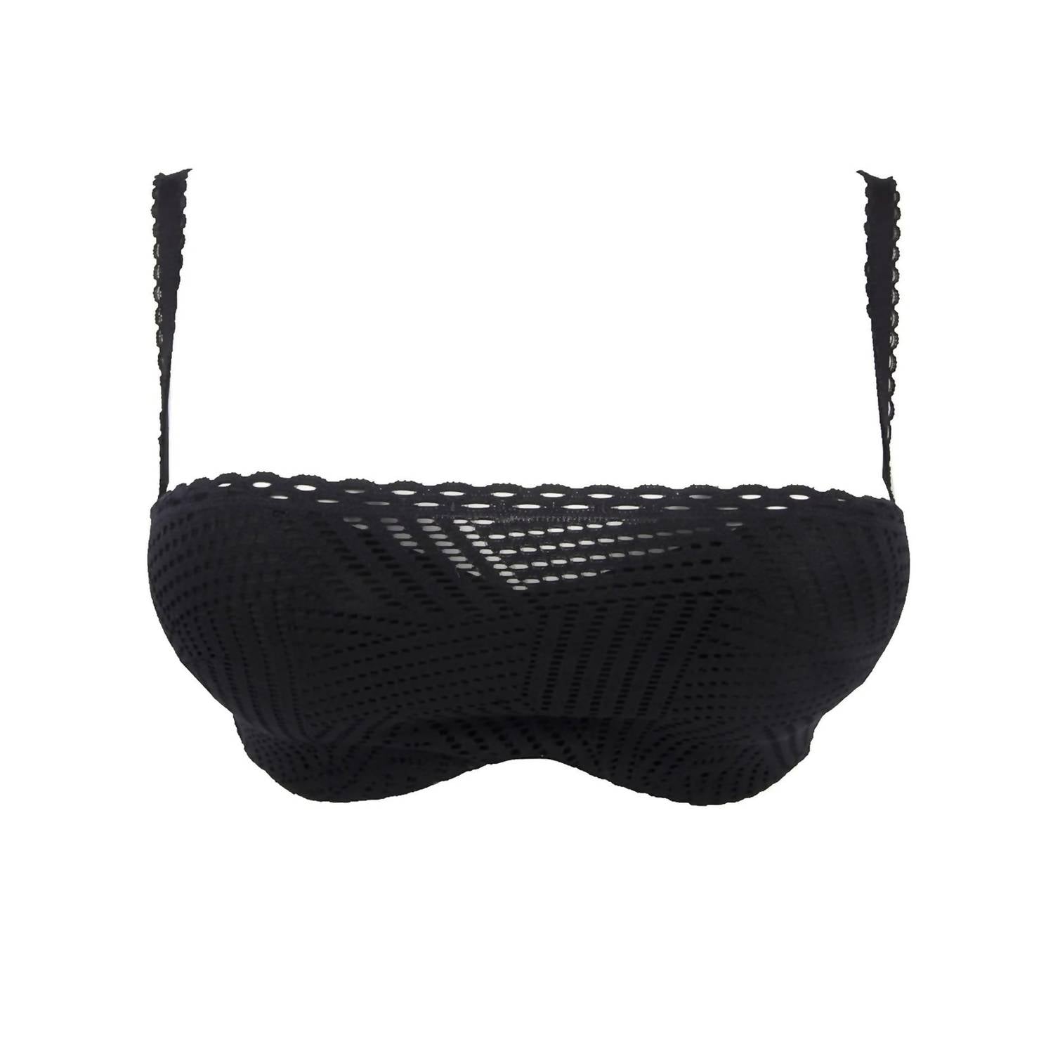 

Женский бесшовный бюстгальтер Tressage без бретелей в черном цвете Antigel Boudoir de Filles