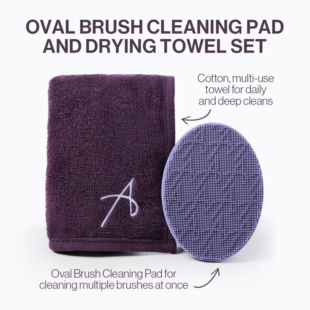 Набор Anisa Beauty Oval Brush Cleaning Pad and Drying Towel - силиконовая подушечка для глубокой очистки и мягкое полотенце для эффективной очистки кистей и быстрого высыхания. — фото 3