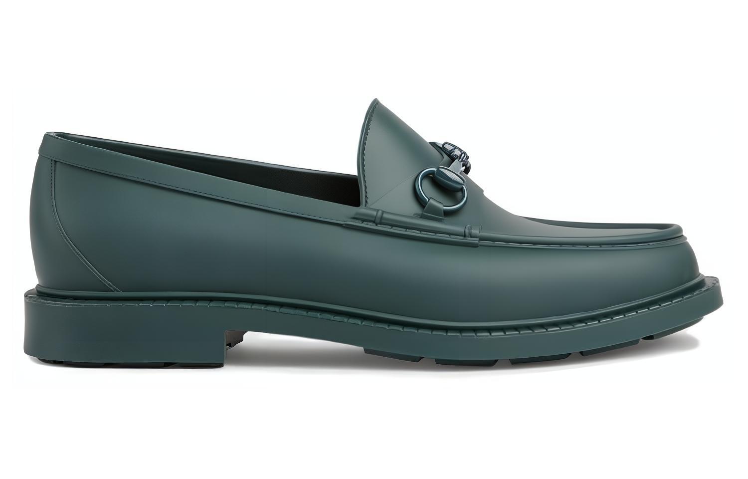 

ГУЧЧИ Лофер 'Lacquered Horsebit Vintage Green', тёмно-зелёный