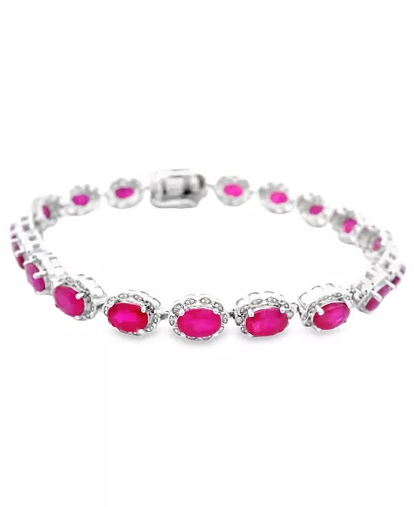 

Браслет с овальным танзанитом (7,60 карата tw) и бриллиантами (0,01 карата tw) из стерлингового серебра (также с рубином) Macy'S, ruby