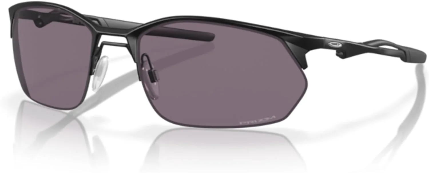 

Солнцезащитные очки Oakley Wire Tap 2.0 OO4145 прямоугольной формы для мужчин + комплект аксессуаров: ремешок и чехол из микрофибры, Satin Black / Prizm Grey