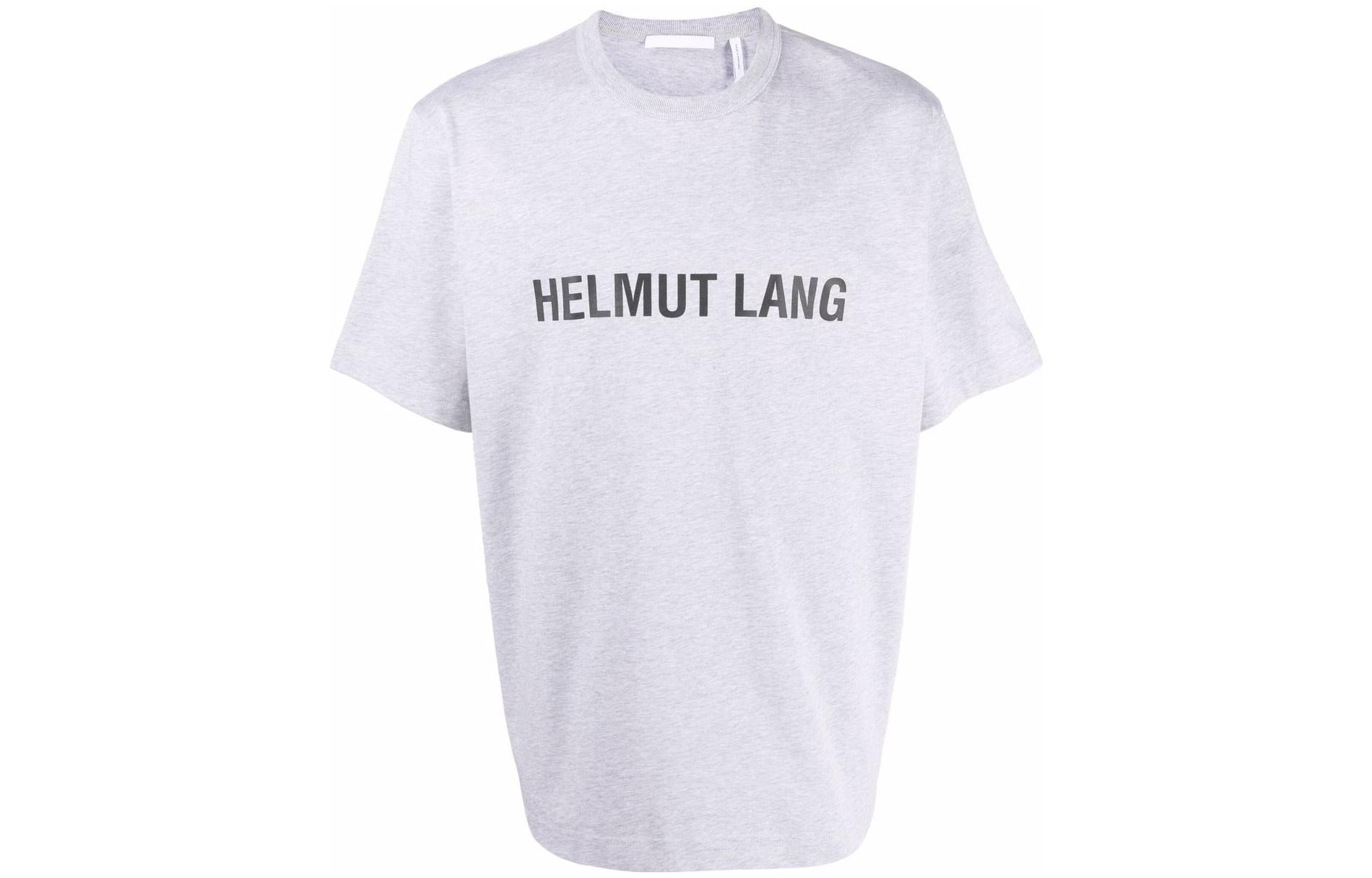 

Футболка с круглым вырезом и принтом логотипа Helmut Lang, серый
