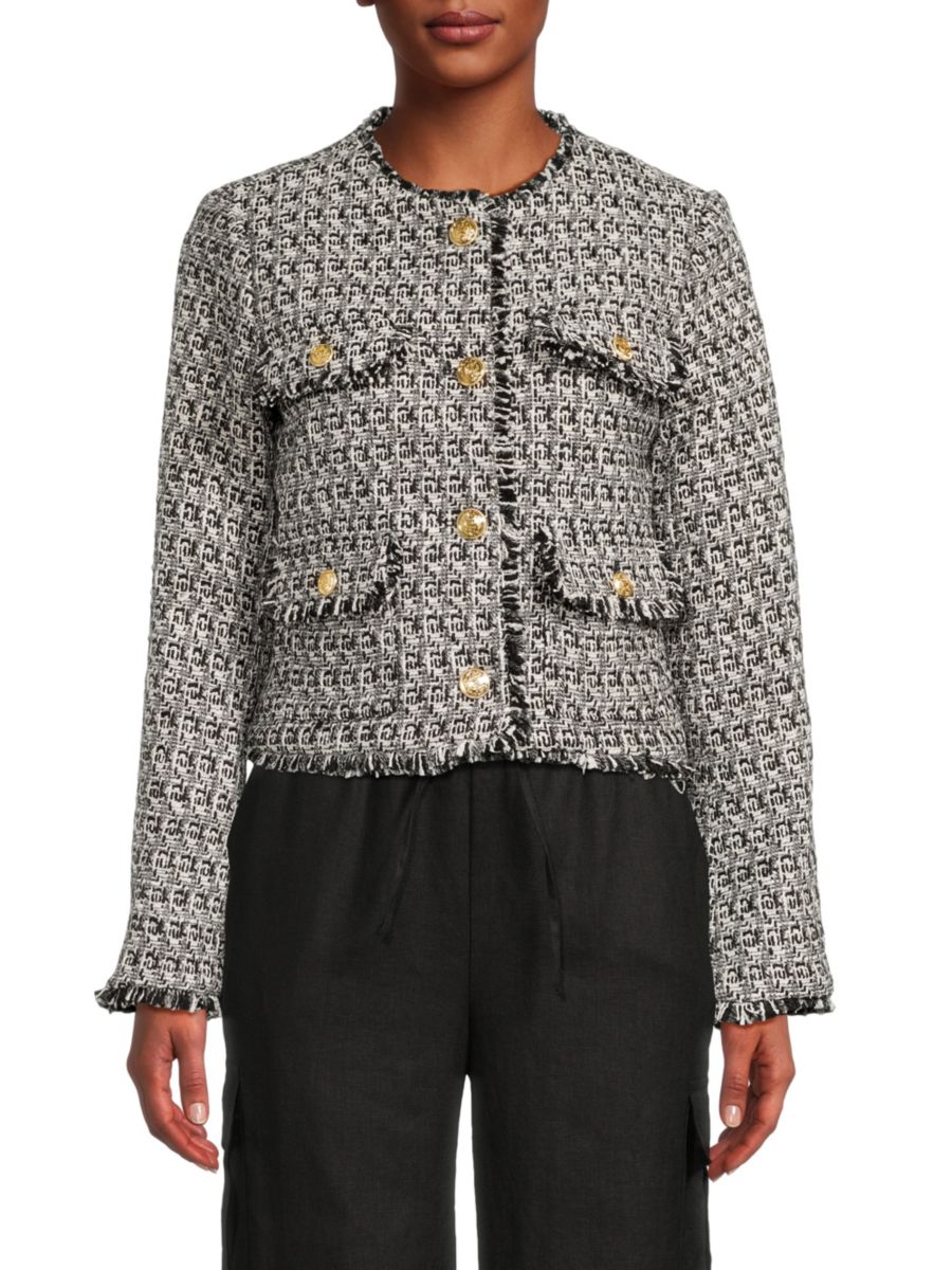 

Твидовый кардиган Cyrus, черный/белый