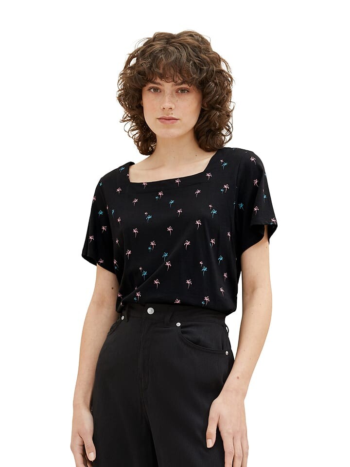

Футболка Tom Tailor, цвет schwarz/blau/rosa