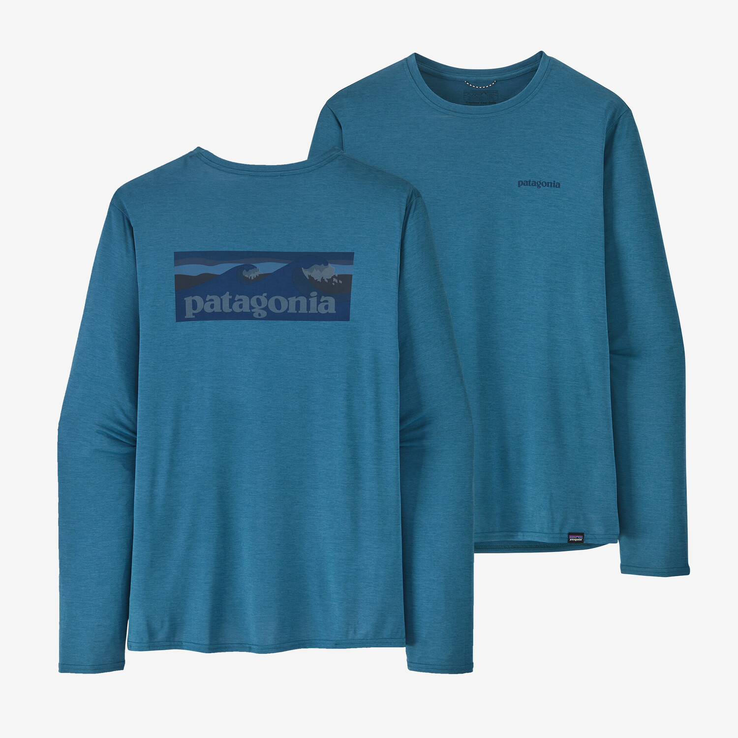 

Мужская рубашка Capilene Cool с длинными рукавами и рисунком на каждый день — Waters Patagonia, цвет Boardshort Logo: Wavy Blue X-Dye