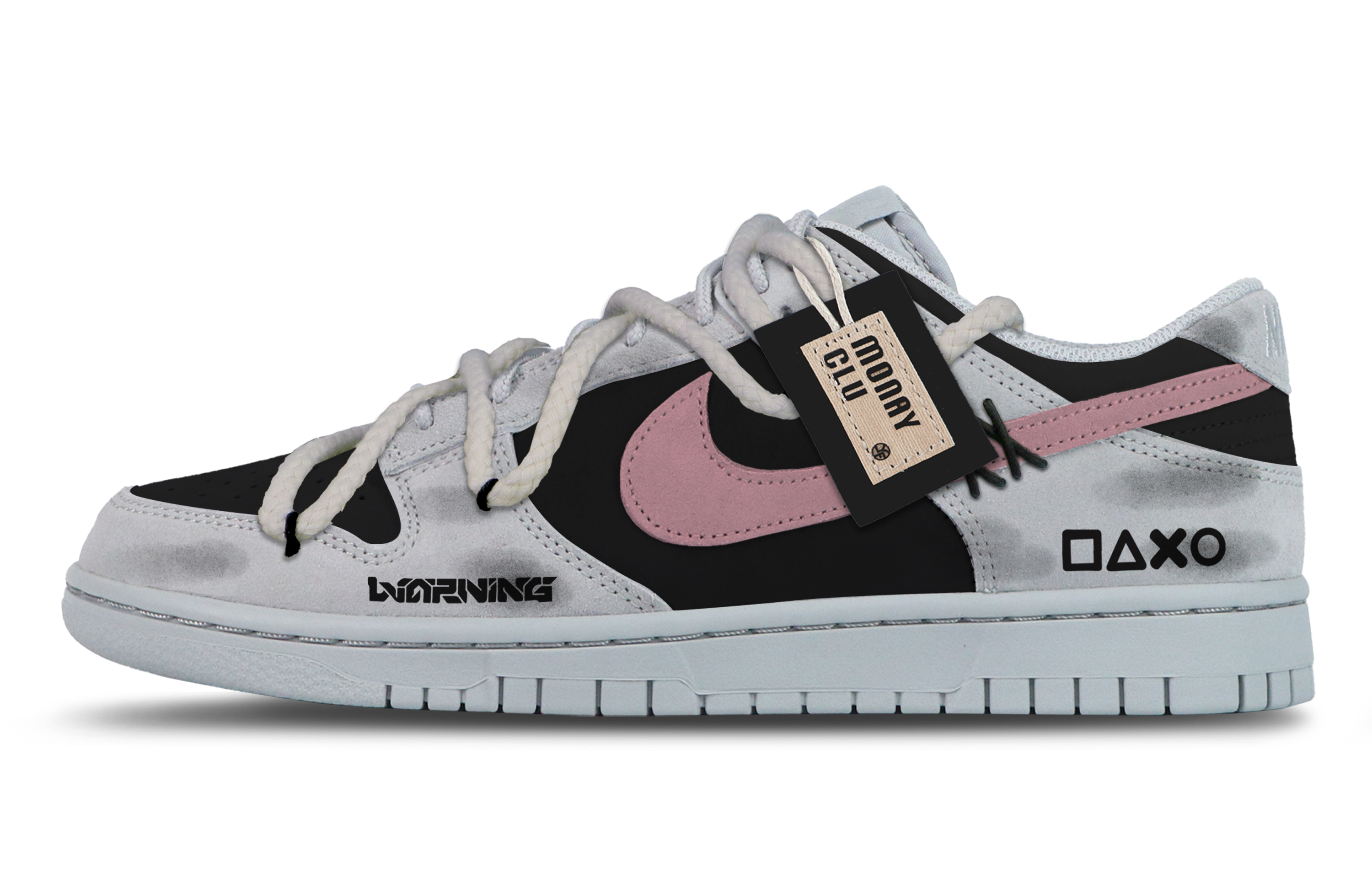 

Nike Дунки устойчивые к истиранию лоу-топ скейтборд обувь унисекс Black Gray Pink