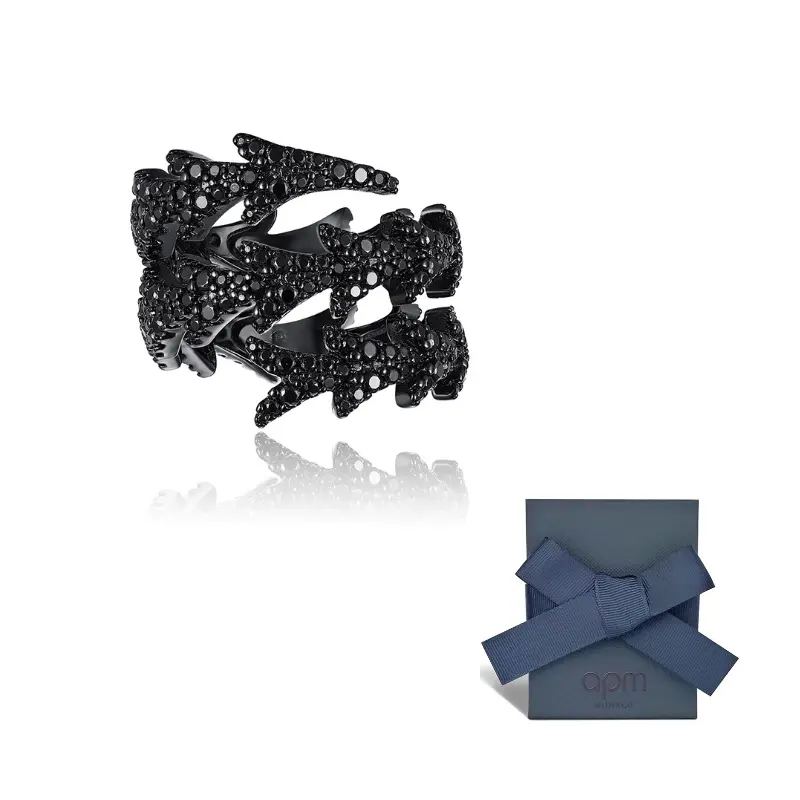 

Apm Monaco Кольцо из серебра 925 пробы с кубическим цирконием, женское, черное